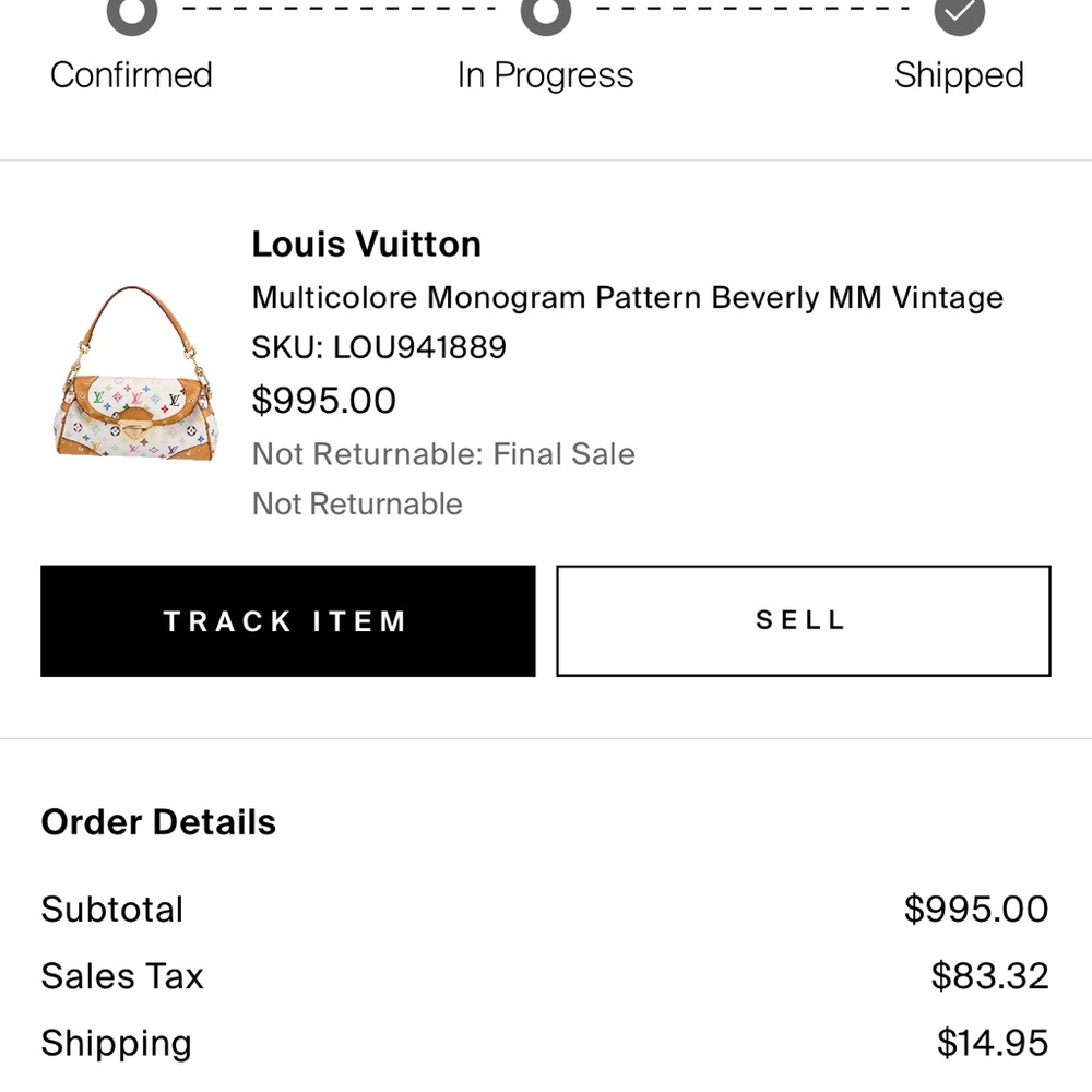 Louis Vuitton Multicolor Beverly MM Vintage Handbag